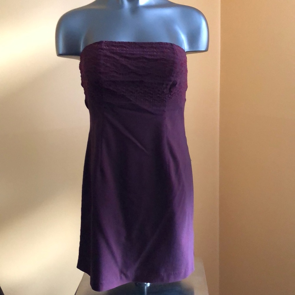 Burgundy strapless dress size 6 CDC Petites Caren - Picture 3 of 11